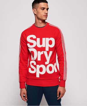 Superdry Combat Sport Crew Neck Férfi Ugró Piros | ONPWY9537